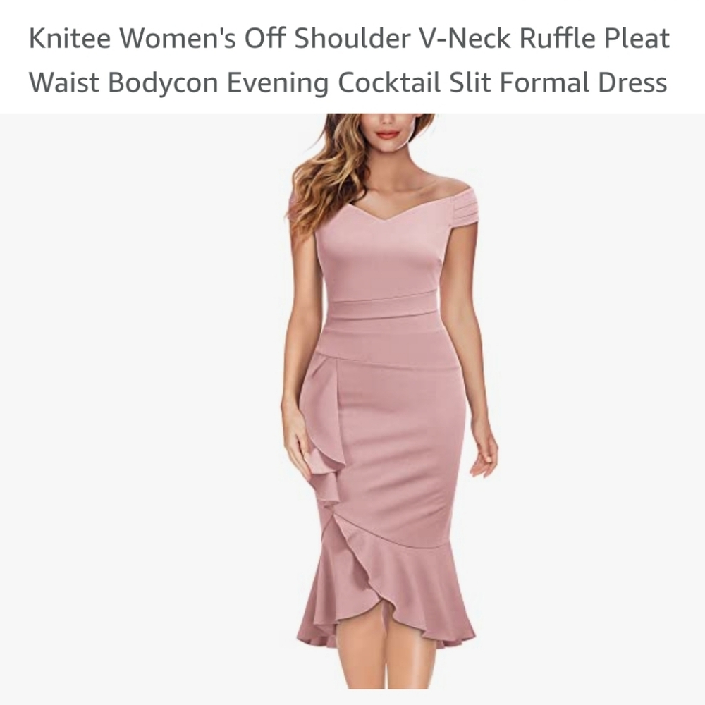 Women's Pink Off Shoulder Bodycon Dress